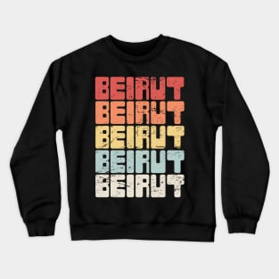 Vintage BEIRUT Lebanon Text Crewneck Sweatshirt